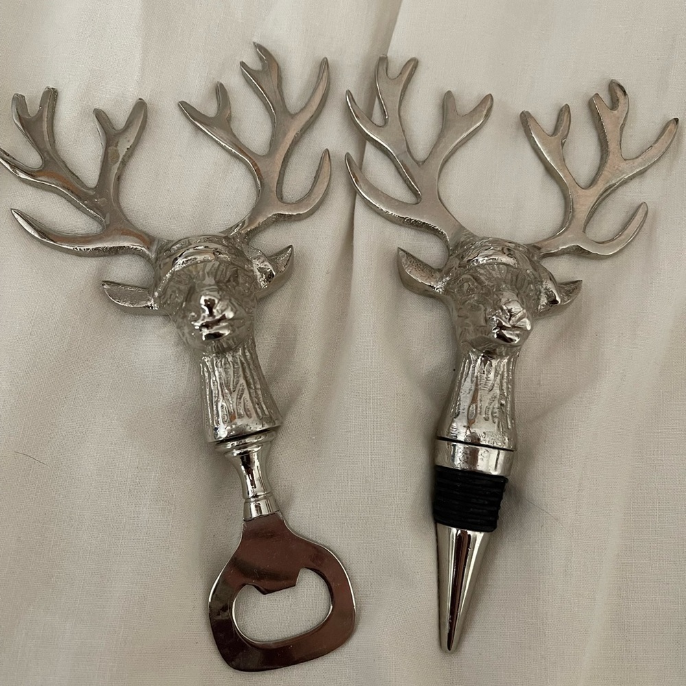 Silver Reindeer Stag Barware